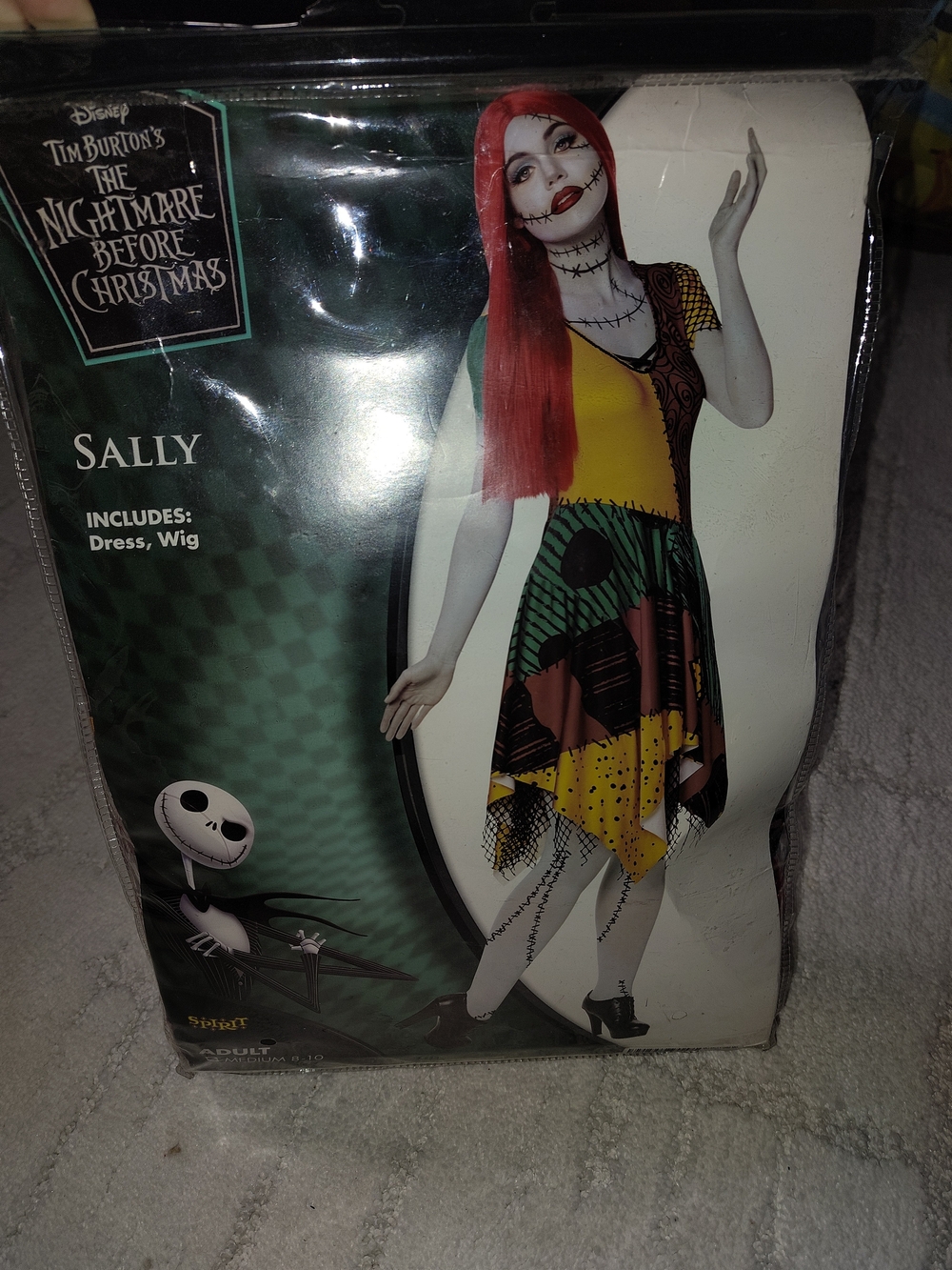 Spirit Sally Nightmare Before Christmas Costume - Yellow, Green, Black, Red